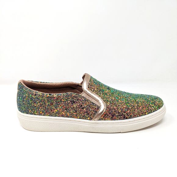 Skechers Womens 10 Shoes Goldie Sneakers Low Top Slip On Iridescent Glitter - Picture 7 of 11